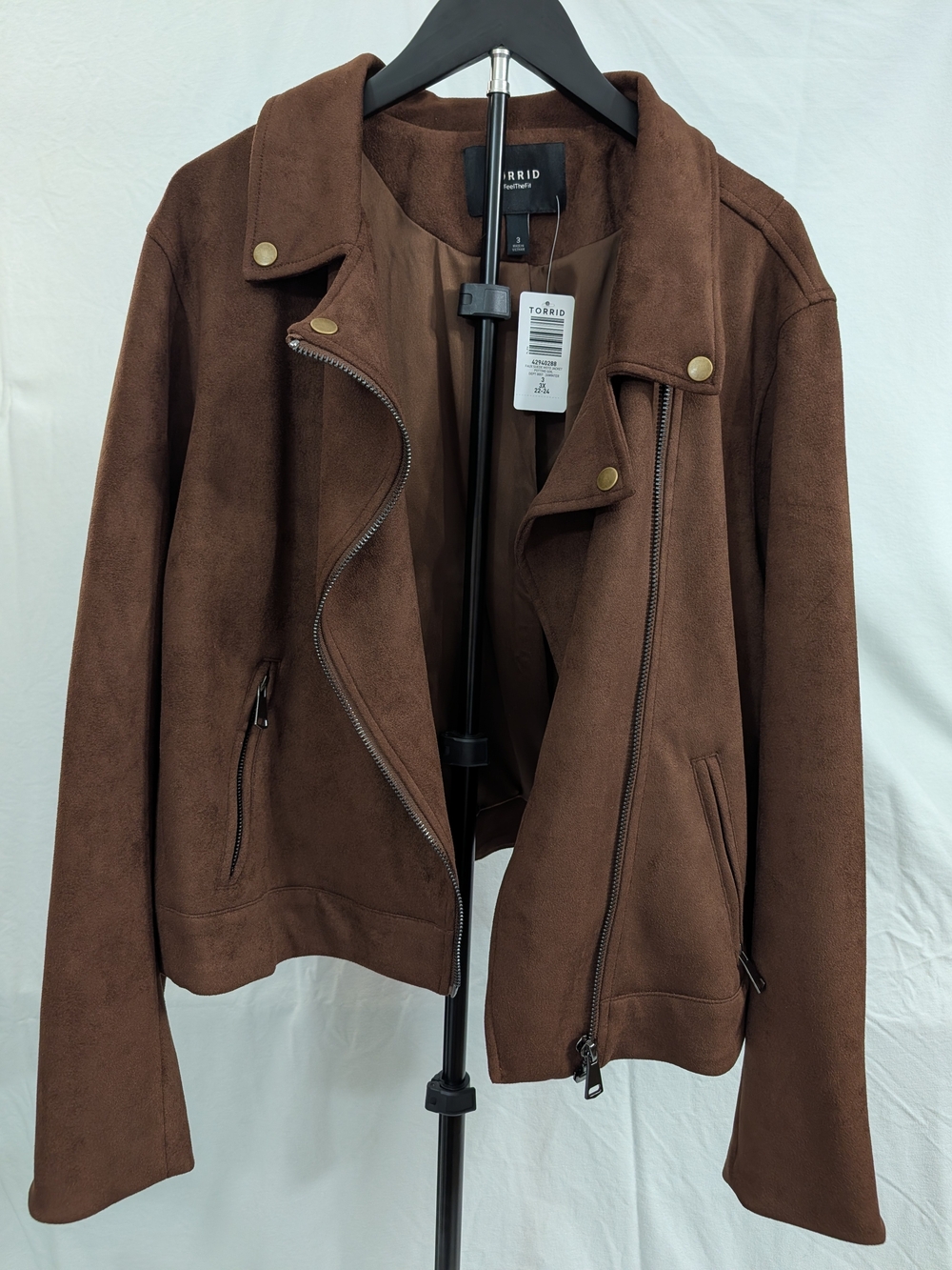 Torrid Suede-Look Moto Jacket — Brown